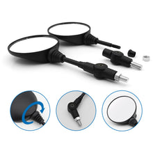 Load image into Gallery viewer, 1Pair Universal Motorcycle Rearview Mirror Side Mirror with 10mm Thread Anti-fall Folding Round Handlebar Rearview Mirror for Honda kawasaki

