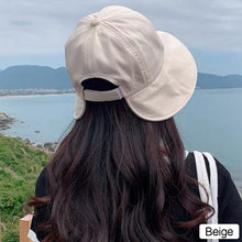 Load image into Gallery viewer, Soft Cotton Women Bucket Hat Spring Summer Adjustable Outdoor Beach Sun Hats Foldable Panama Caps Ponytail Cap
