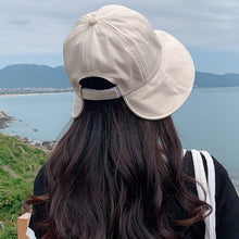 Load image into Gallery viewer, Soft Cotton Women Bucket Hat Spring Summer Adjustable Outdoor Beach Sun Hats Foldable Panama Caps Ponytail Cap
