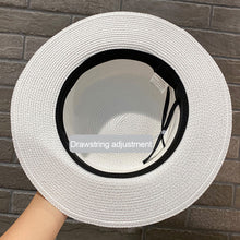 Load image into Gallery viewer, Metal R Letter Buckle Straw Hat Leisure Summer Sunscreen Hat Women's Fashionable Beach Hat Vintage Hat Church Hats
