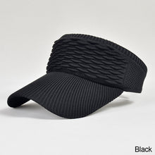 Load image into Gallery viewer, Fashion Folds Design Women Empty Top Hat Summer Solid Color Large Brim Sunscreen Hat Outdoor Elastic Fabric Sports Sun Cap
