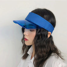 Load image into Gallery viewer, Summer Sun Hats Transparent Visor Caps Topless Empty Sun Visor Cap Hat Ladies Adjustable Topless Beach Trip Cap
