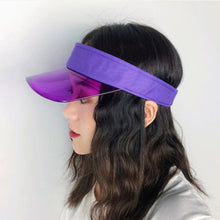 Load image into Gallery viewer, Summer Sun Hats Transparent Visor Caps Topless Empty Sun Visor Cap Hat Ladies Adjustable Topless Beach Trip Cap
