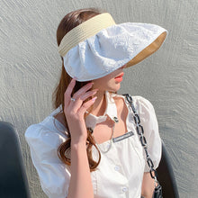 Load image into Gallery viewer, Summer Empty Top Wide Brim Sun Hat For Women Anti UV Sunscreen Bucket Hat Female Sun Protection Outdoor Beach Cap

