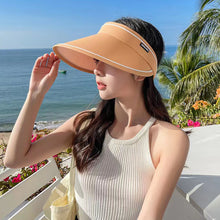 Load image into Gallery viewer, Foldable Sun Hats Female Summer Hat Visors Empty Top Hat Wide Large Brim Beach Hats Beach Protection Caps Women
