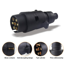 Load image into Gallery viewer, 12V European Trailer Socket Tow Bar 7 Pin Electrics Connector Adapter For RV Vans Caravans Truck Transfer Signal
