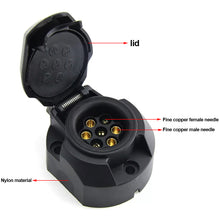 Load image into Gallery viewer, 7Pin/13Pin 12V Electrical Connector Adapter Euro Trailer Socket Car Accessories Caravans 7/13 Pole Tow Bar Towing Socket Plug
