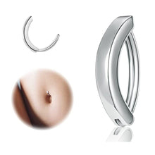 Load image into Gallery viewer, Navel Nail Smooth Stainless Steel Universal Male and Female Navel Button and Navel Ring Piercing Jewelry

