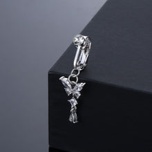 Load image into Gallery viewer, Non Punching Butterfly Fake Navel Ring with No Holes, Navel Nail, Trendy Copper Inlaid Zircon Pendant, Body Piercing Accessory

