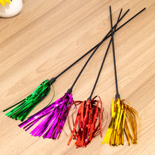 Load image into Gallery viewer, Funny Cat Toy Ringing Reflective Paper Teaser Wand Kitten Interactive Toy with Bell Pet Teaser Stick
