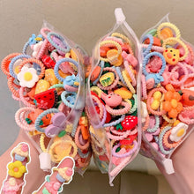 Load image into Gallery viewer, 20pcs/bag Cute Children Elastic Hair Bands for Kids Girls Cartoon Bow Scrunchies Hair Rope Sweet Hair Circle Baby Hair Accessories
