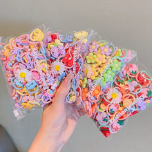 Load image into Gallery viewer, 20pcs/bag Cute Children Elastic Hair Bands for Kids Girls Cartoon Bow Scrunchies Hair Rope Sweet Hair Circle Baby Hair Accessories
