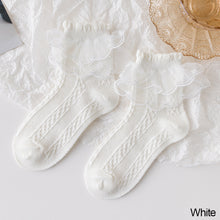 Load image into Gallery viewer, Lolita Lace Socks Girls Kids Cotton Socks Lace Ruffle Frilly Ankle Short Sock Breathable Princess Children Girl Dance Socks
