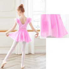 Load image into Gallery viewer, Girls Double V-Neck Yarn Sleeve One-Piece Suit Daily Dance Body Training Performance Suit Ballet Separate Suit
