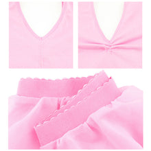 Load image into Gallery viewer, Girls Double V-Neck Yarn Sleeve One-Piece Suit Daily Dance Body Training Performance Suit Ballet Separate Suit
