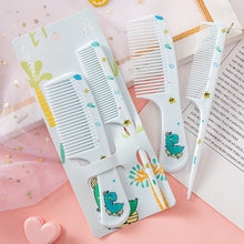 Load image into Gallery viewer, Cute Household Children's Cartoon Hair Comb Two-Piece Set Primary School Students Portable Smooth Hair Plastic Comb
