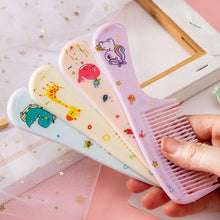 Load image into Gallery viewer, Cute Household Children's Cartoon Hair Comb Two-Piece Set Primary School Students Portable Smooth Hair Plastic Comb
