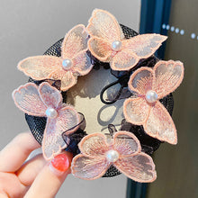 Load image into Gallery viewer, Ballet Latin Dance Hairnet Butterfly Flower Style Daily Body Training Dance Grade Performance Hair Pocket Children's Balls Head Artifact
