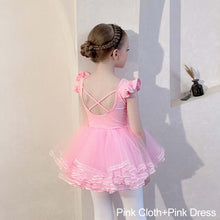 Load image into Gallery viewer, Girls Kids Ballet Dress Gymnastics Leotards Short Sleeve Ballet Dancewear Skirts Cotton Spandex Gym Children Leotards
