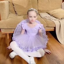 Load image into Gallery viewer, Girls Kids Ballet Dress Gymnastics Leotards Short Sleeve Ballet Dancewear Skirts Cotton Spandex Gym Children Leotards
