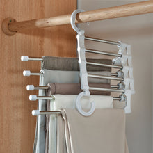 Load image into Gallery viewer, 5 in 1 Pants Hanger Trouser Organizer Clother Hanger Closet Storage Multifunction Shelves Organizer Stainless Steel Trouser Hangers
