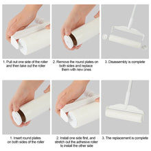 Load image into Gallery viewer, Long Handle Lint Roller Brush Pet Hair Remover Roller Detacable Dust Hair Roller Stick Tearable Clothes Bed Hair Removal Brush
