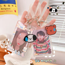Load image into Gallery viewer, Kpop Photocard Holder Acrylic Credit ID Bank Card Photo Display Holder Bus Subway Card Protective Case Pendant Gift
