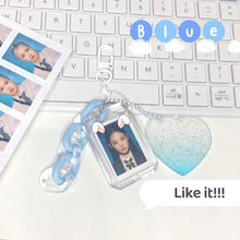 Load image into Gallery viewer, 1inch Kpop Photocard Holder Acrylic Credit ID Bank Card Photo Display Holder Bus Subway Card Protective Case Pendant Gift
