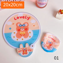 Load image into Gallery viewer, Portable Folding Round Fan With Handle Cartoon Mini Fan Comfortable Grip Fabric Smooth Edges Folding Hand Fan for Home
