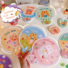 Load image into Gallery viewer, Portable Folding Round Fan With Handle Cartoon Mini Fan Comfortable Grip Fabric Smooth Edges Folding Hand Fan for Home
