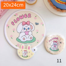 Load image into Gallery viewer, Portable Folding Round Fan With Handle Cartoon Mini Fan Comfortable Grip Fabric Smooth Edges Folding Hand Fan for Home
