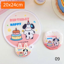 Load image into Gallery viewer, Portable Folding Round Fan With Handle Cartoon Mini Fan Comfortable Grip Fabric Smooth Edges Folding Hand Fan for Home
