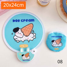 Load image into Gallery viewer, Portable Folding Round Fan With Handle Cartoon Mini Fan Comfortable Grip Fabric Smooth Edges Folding Hand Fan for Home
