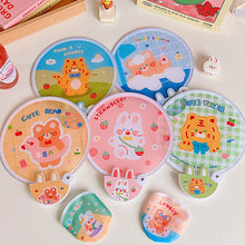 Load image into Gallery viewer, Portable Folding Round Fan With Handle Cartoon Mini Fan Comfortable Grip Fabric Smooth Edges Folding Hand Fan for Home
