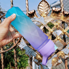 Load image into Gallery viewer, 600ml Space Cup Star Anise Cup Angular Gradient Tote Straw Cup Outdoor Leakproof Sports Travel Kettle Drinking Cup Water Bottle
