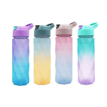 Load image into Gallery viewer, 600ml Space Cup Star Anise Cup Angular Gradient Tote Straw Cup Outdoor Leakproof Sports Travel Kettle Drinking Cup Water Bottle
