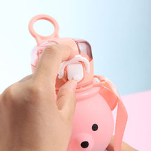 Load image into Gallery viewer, 800ml Cute Kawaii Bear Water Bottle for Girl Plastic Gradient Korean Large Outdoor Sports School Drinking Bottle With Strap Straw
