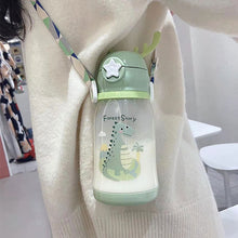Load image into Gallery viewer, 600ml Portable Kids Water Bottle Sippy Cup Creative Cartoon Baby Feeding Cups with Straws Leakproof Water Bottles Outdoor Children's Cups
