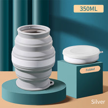 Load image into Gallery viewer, Portable Silicone Folding Water Cup With Lid and Lanyard Heat Resistant Telescopic Collapsible Foldable Mug For Travel Camping
