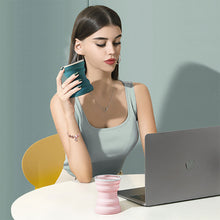 Load image into Gallery viewer, Portable Silicone Folding Water Cup With Lid and Lanyard Heat Resistant Telescopic Collapsible Foldable Mug For Travel Camping
