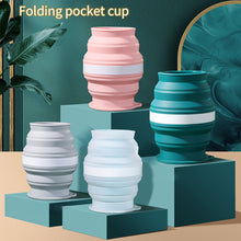 Load image into Gallery viewer, Portable Silicone Folding Water Cup With Lid and Lanyard Heat Resistant Telescopic Collapsible Foldable Mug For Travel Camping
