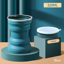 Load image into Gallery viewer, Portable Silicone Folding Water Cup With Lid and Lanyard Heat Resistant Telescopic Collapsible Foldable Mug For Travel Camping
