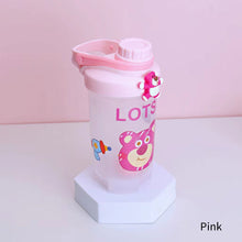 Load image into Gallery viewer, 500ml Cute Cartoon Protein Powder Shaker Bottle Leak Proof Sports Mixing Cup Water Bottle with Scale for Students Children Girls
