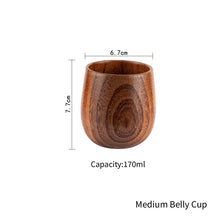 Load image into Gallery viewer, Sour Jujube Wooden Handmade Water Coffee Mug Big Belly Cup Tea Beer Juice Milk Mugs Drink Cups With Handle Kitchen Bar Drinkware

