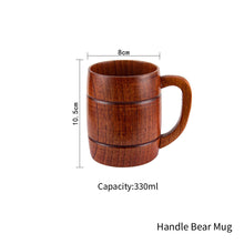 Load image into Gallery viewer, Sour Jujube Wooden Handmade Water Coffee Mug Big Belly Cup Tea Beer Juice Milk Mugs Drink Cups With Handle Kitchen Bar Drinkware

