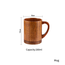 Load image into Gallery viewer, Sour Jujube Wooden Handmade Water Coffee Mug Big Belly Cup Tea Beer Juice Milk Mugs Drink Cups With Handle Kitchen Bar Drinkware
