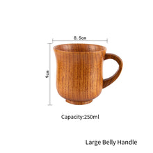 Load image into Gallery viewer, Sour Jujube Wooden Handmade Water Coffee Mug Big Belly Cup Tea Beer Juice Milk Mugs Drink Cups With Handle Kitchen Bar Drinkware
