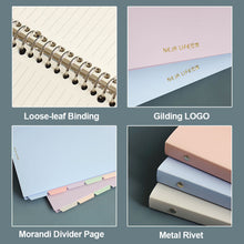 Load image into Gallery viewer, A5/B5 Morandi Loose Leaf Notebook PP Cover Binder 60 Sheets Line Refillable Office School Journal Supplies Stationery
