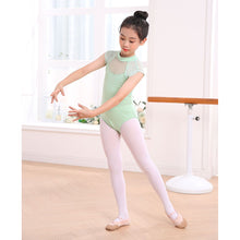 Load image into Gallery viewer, Children's Lace Short Sleeved Dance Costume Summer Stand Collar Mesh Splicing Dance Costume Dance Training Clothes for Girls
