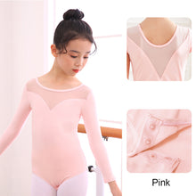 Load image into Gallery viewer, Children's Dance Costume Summer Long Sleeved Dance Costume Breathable Mesh Splicing Dance Training Clothes
